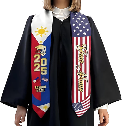 Customize Filipino Graduation Sash, Philippines Graduation Stole, Philippine Graduation Sash 2025