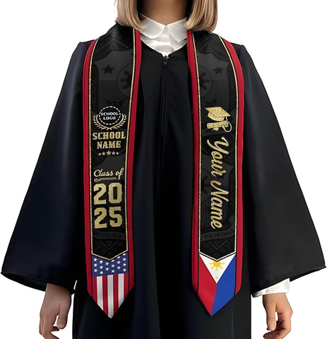 Customize Filipino Graduation Sash, Philippines Graduation Stole 2025, Philippine Graduation Sash 2025