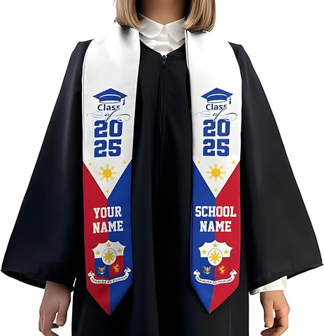Customize Filipino Graduation Sash 2025, Philippines Graduation Stole 2025, Philippine Graduation Sash
