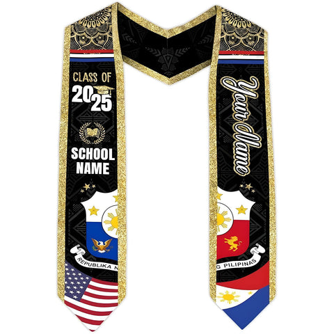 Customize Filipino Graduation Sash 2025, Philippines Graduation Stole 2025, Personalized Philippine Graduation Stole