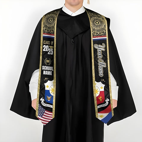 Customize Filipino Graduation Sash 2025, Philippines Graduation Stole 2025, Personalized Philippine Graduation Stole
