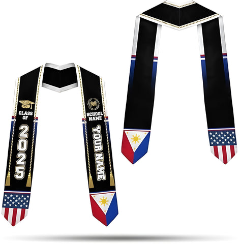 Customize Filipino Graduation Sash 2025, Philippines Graduation Stole, Personalized Philippine Graduation Stole 2025