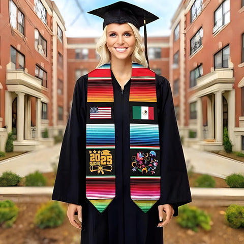 Mexican Graduation Sash 2025 Gift, Mexico Graduation Stole Class Of 2025, Graduation 2025 Stole Mexican American