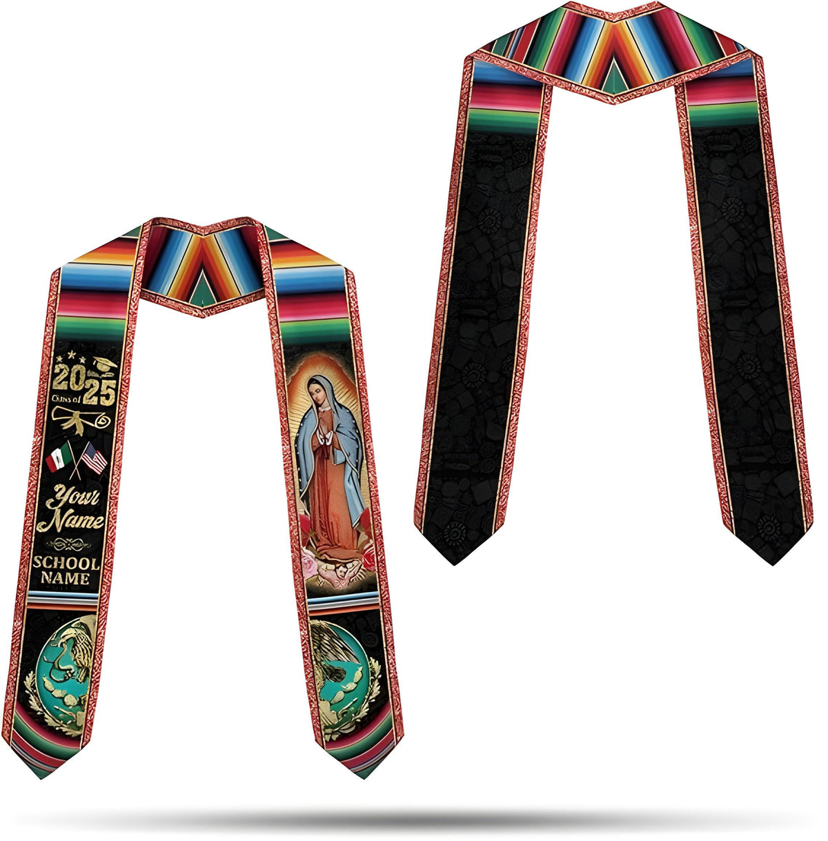 Custom Mexican Graduation Sash 2025, Mexican Flag Graduation Stole, Mexican Sash for Graduation 2025
