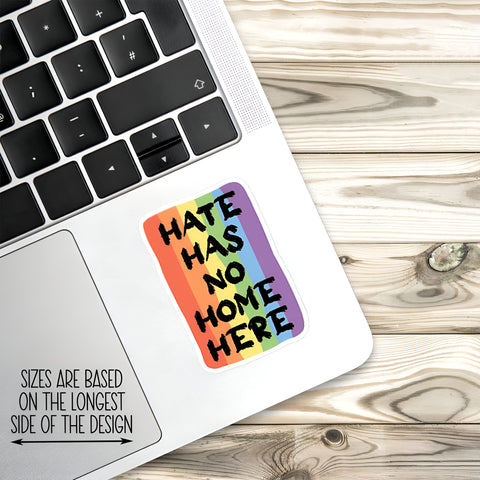 Pride Month LGBTQ+ Hate has no home here Sticker, Waterproof Vinyl Sticker for Book Laptop Water Bottle Phone Case