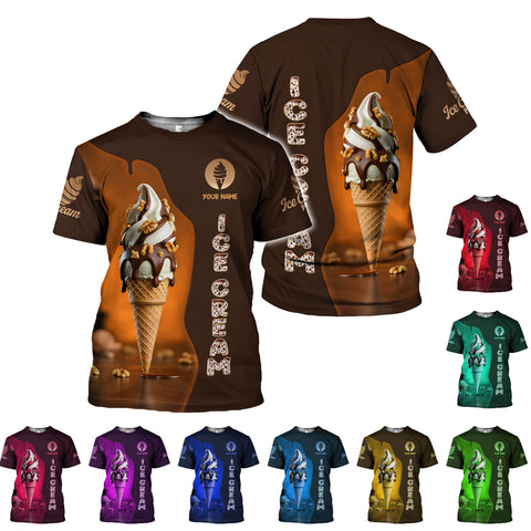Personalized Ice Creams 3D Shirt, Custom Ice Cream Shirts for Team Men Women