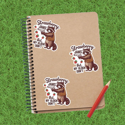 Strawberry Jams But My Gl**k Don't Sticker, 3 inches Waterproof Vinyl Sticker for Book Laptop Water Bottle Phone Case