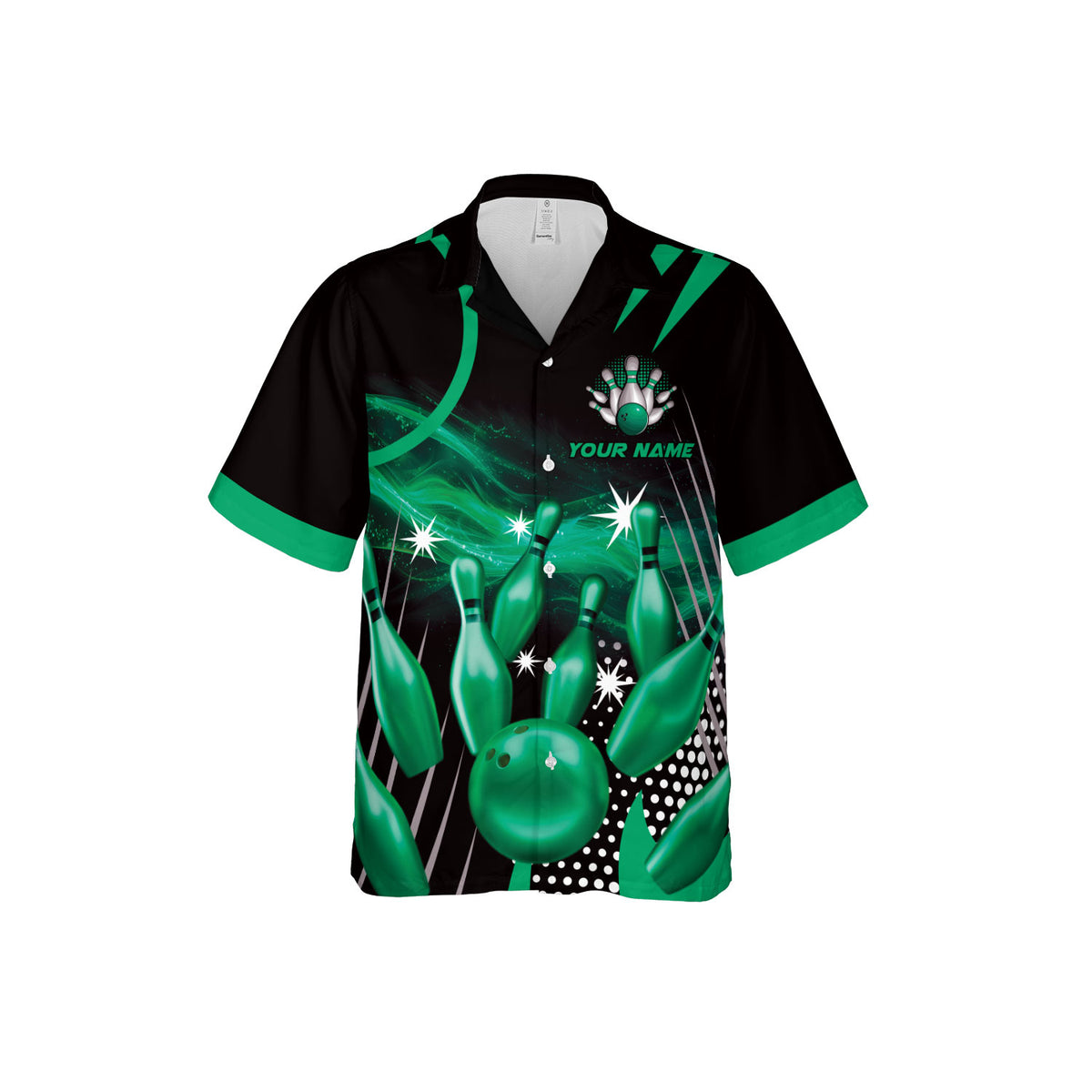 Customize Name Team Name Bowling Hawaiian 3D Shirts for Men and Women, Bowling Hawaii Shirts for Bowling Team, Bowling fan Gift