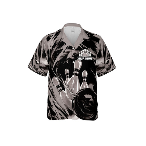 Custom Name Team Name Bowling Hawaiian 3D Shirts for Men and Women, Bowling Hawaii Shirts for Bowling Team, Bowling fan Gift
