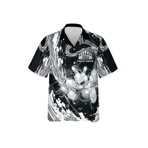 Customize Name Team Name Bowling Hawaii 3D Shirts for Men and Women, Bowling Hawaiin Shirts for Bowling Team