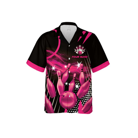Customize Name Team Name Bowling Hawaiian 3D Shirts for Men and Women, Bowling Hawaii Shirts for Bowling Team, Bowling fan Gift