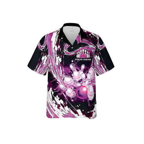 Customize Name Team Name Bowling Hawaii 3D Shirts for Men and Women, Bowling Hawaiin Shirts for Bowling Team