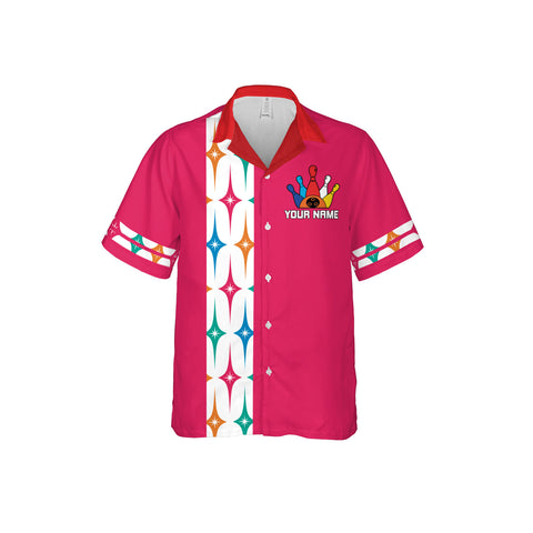 Homedesign Personalized Name Bowling Hawaii Shirts for Men and Women 3D, Bowling Hawaiian Shirts for Team Bowling, Bowling fan Gift