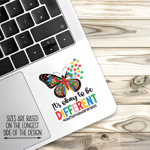 Butterfly autism awarness Sticker, Waterproof Vinyl Sticker for Book Laptop Water Bottle Phone Case