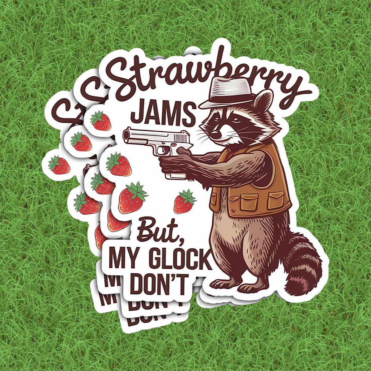 Strawberry Jams But My Gl**k Don't Sticker, 3 inches Waterproof Vinyl Sticker for Book Laptop Water Bottle Phone Case