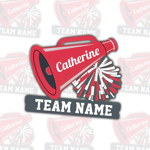 Custom name Cheer Cheerleader sticker, Cheer Gift for Cheer Team, Waterproof Vinyl Sticker for Book Laptop Water Bottle Phone Case