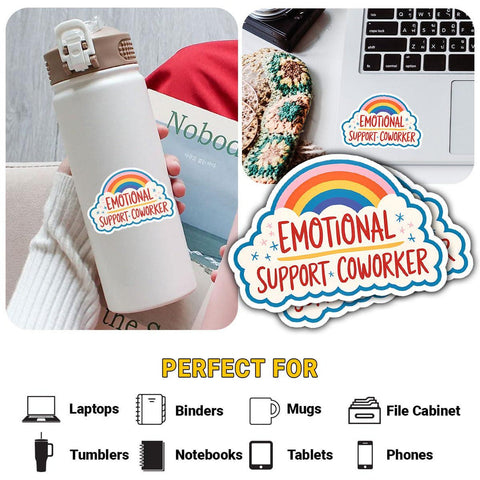 Motivation Sticker, Emotional support coworker sticker, Waterproof Vinyl Sticker for Book Laptop Water Bottle Phone Case