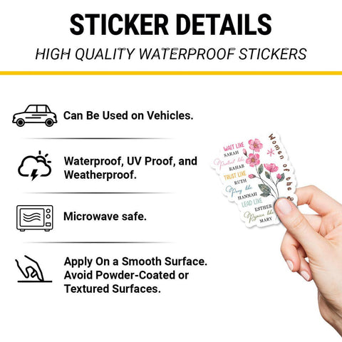 Wait Like Sarah Perfect Like Rahab Trust Like Ruth sticker, 3 inches Waterproof Vinyl Sticker for Book Laptop Water Bottle Phone Case