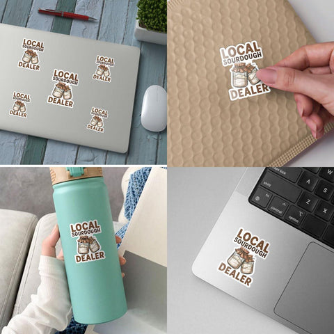 Local Sourdough Dealer Sticker, Gift for Home Bakers, 3 inches Waterproof Vinyl Sticker for Book Laptop Water Bottle Phone Case