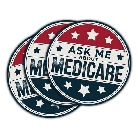Ask Me About Medicare Medicare Health Insurance Consultant sticker, 3 inches Waterproof Vinyl Sticker for Book Laptop Water Bottle Phone Case