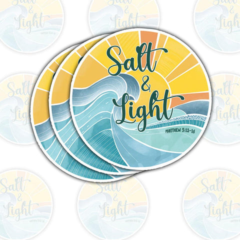 Combo 3pcs Salt & Light bible verse stickers, Waterproof Vinyl Sticker for Book Laptop Water Bottle Phone Case