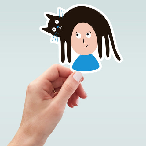 Black Cat Sticker, Funny Cat Sticker, Water Bottle Sticker, Cat Stickers, Cat Decal, Laptop Sticker, Funny Stickers, Best Friend Gift
