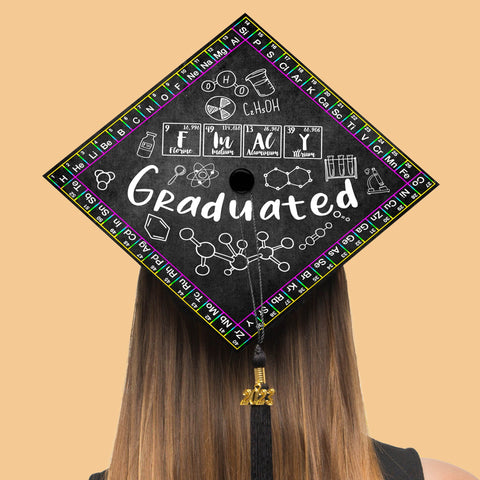 Personalized Chemistry Teacher Graduation Cap Topper, Custom Cap Decoration For Graduation, Class of 2024