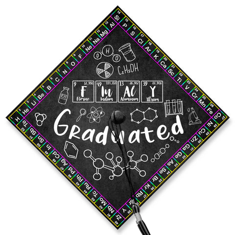 Personalized Chemistry Teacher Graduation Cap Topper, Custom Cap Decoration For Graduation, Class of 2024