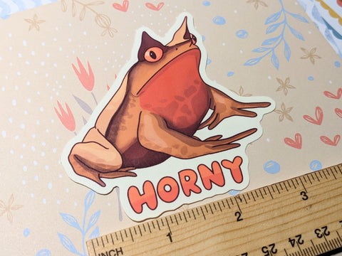 Horny Malayan Long-Nosed Horned Leaf Frog Sticker OR Magnet | Die Cut | Waterproof Vinyl
