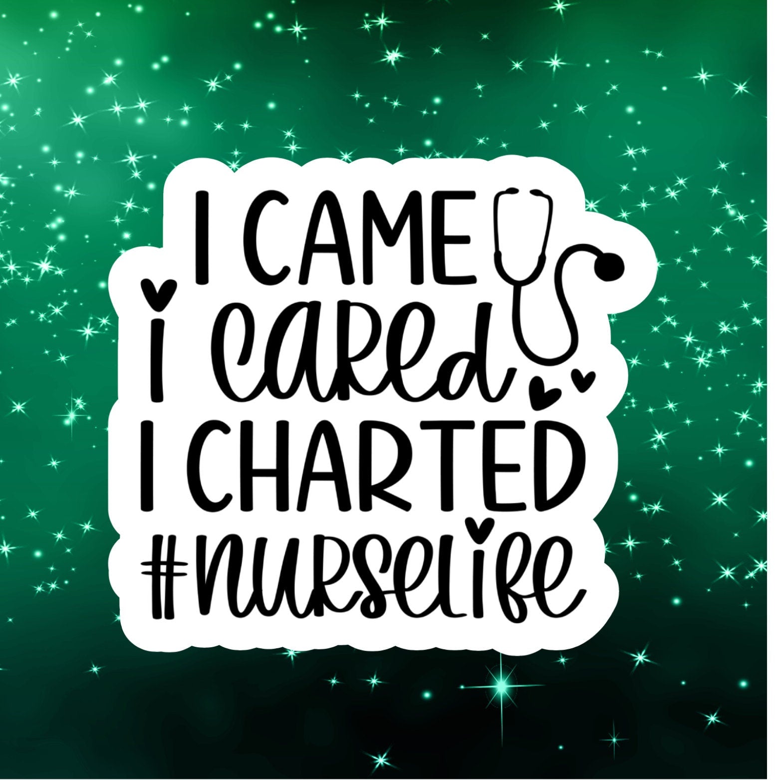 i came i cared i charted  sticker, nursing sticker, laptop stickers, funny sticker, best friend gift, funny gift, nurse graduation gift