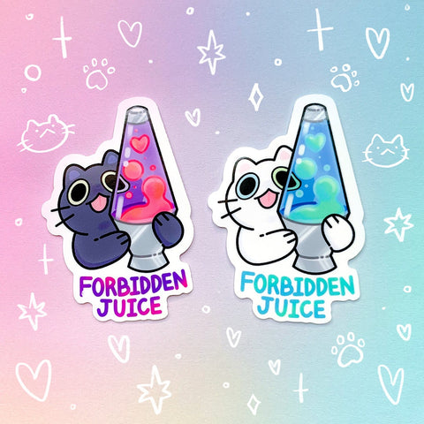 Forbidden Juice Lava Lamp Sticker | Cute Pet 90s Nostalgia Design | Sticker for Laptop, Water Bottle, Phone