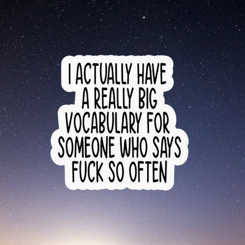 big vocabulary, Funny Stickers, Sarcasm Stickers, Sarcastic Stickers, Yeti Stickers, Funny Laptop Sticker, Hydroflask Stickers, Funny Quotes