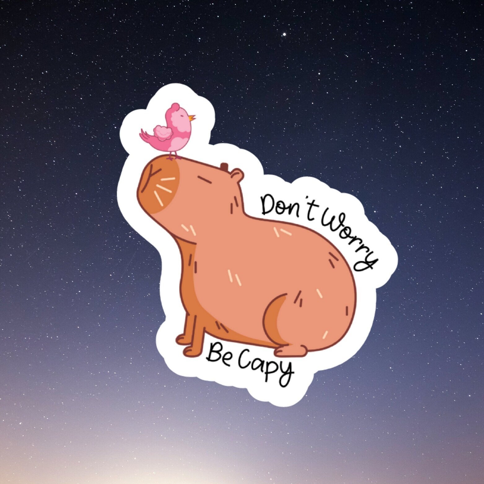 don't worry be capy, capybara sticker, Water Bottle Sticker, capybara Decal, Laptop Sticker, Funny Stickers, kindle stickers