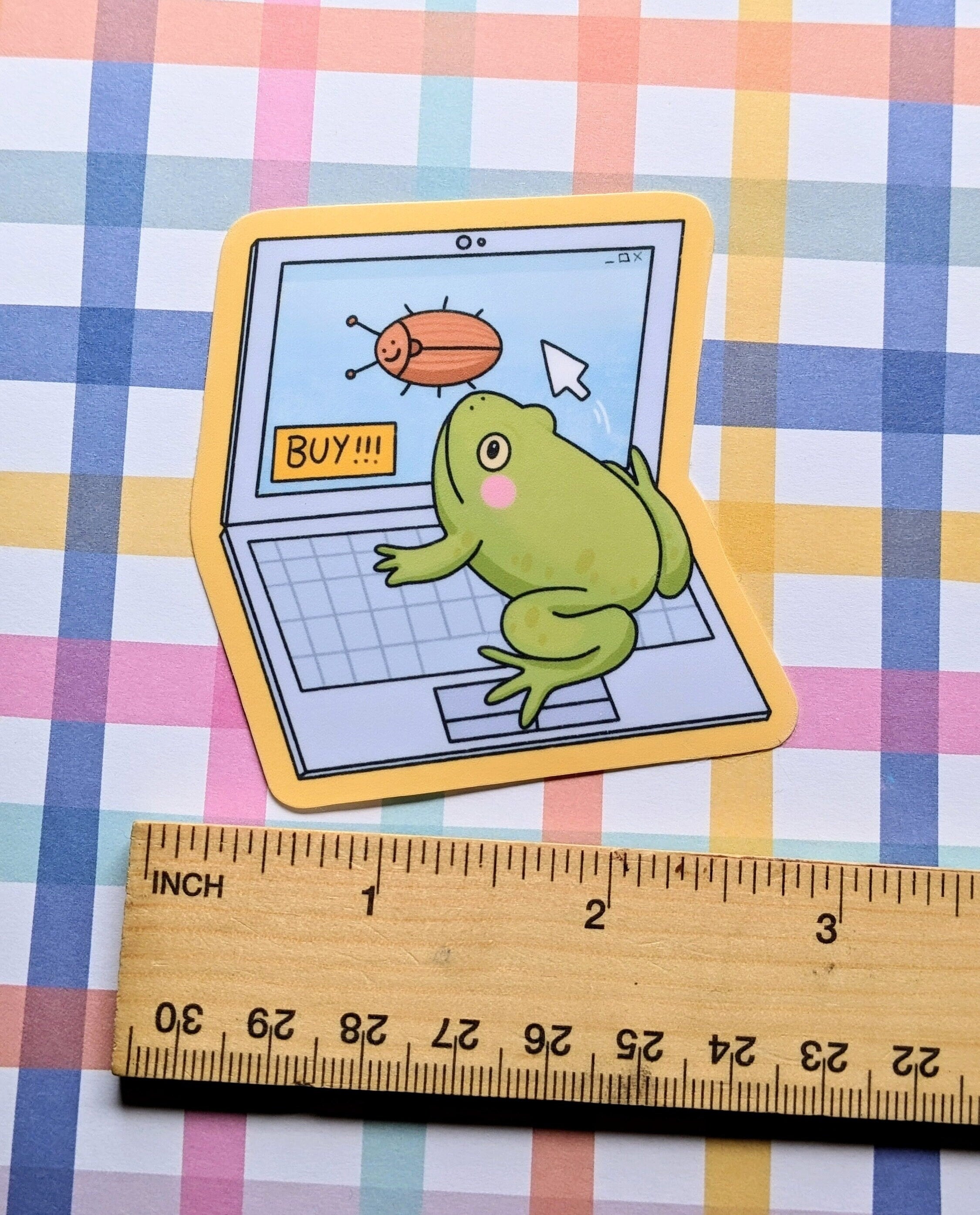 Online Shopping Frog Sticker OR Magnet | Die Cut | Waterproof Vinyl