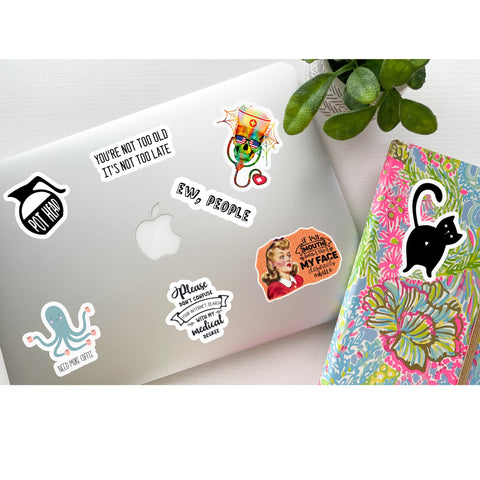 Rolling Fatties, Funny Cat, Sticker for Laptop, water bottle sticker, kindle stickers, sarcastic sticker, funny stickers