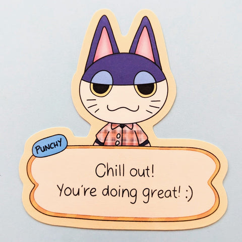 ACNH Punchy Sticker OR Magnet | Die Cut | Waterproof Vinyl