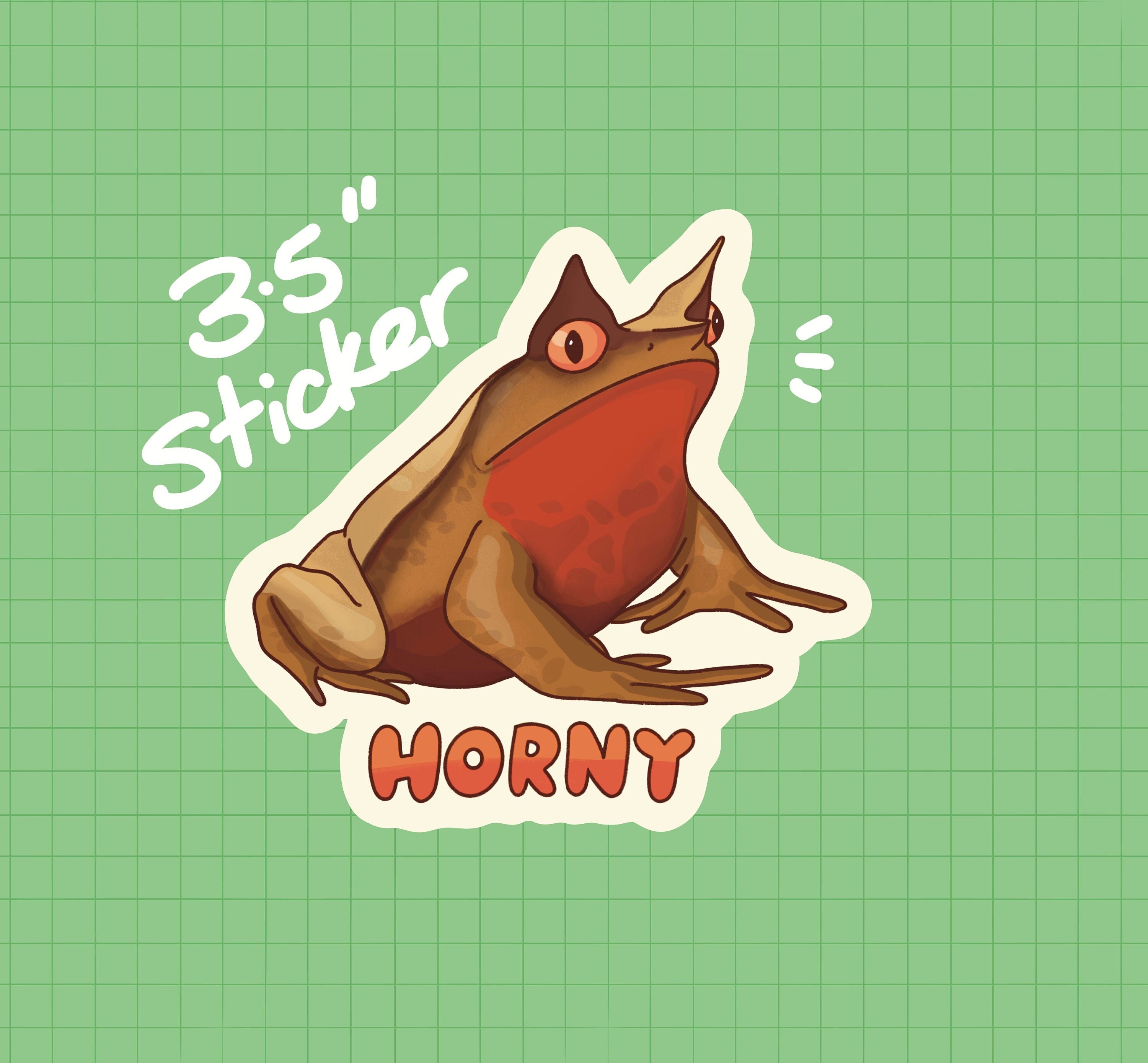 Horny Malayan Long-Nosed Horned Leaf Frog Sticker OR Magnet | Die Cut | Waterproof Vinyl