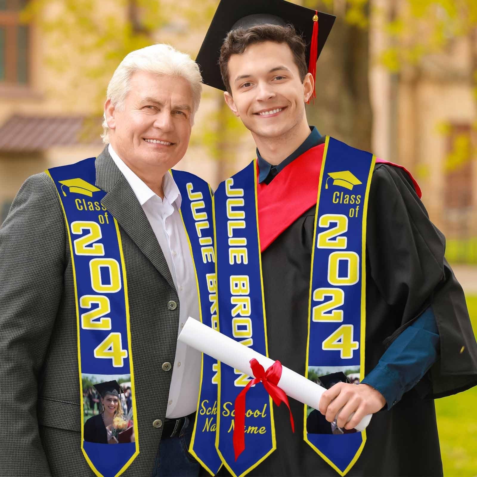 Personalized Congrats 2025 Graduation Stole, Graduation Stole Custom School Name, Your Name, Graduation Sash Gift, Class of 2025 Grad Sash