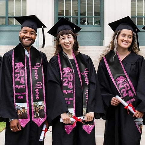 Personalized Congrats 2025 Graduation Stole, Graduation Stole Custom School Name, Your Name, Graduation Sash Gift, Class of 2025 Grad Sash