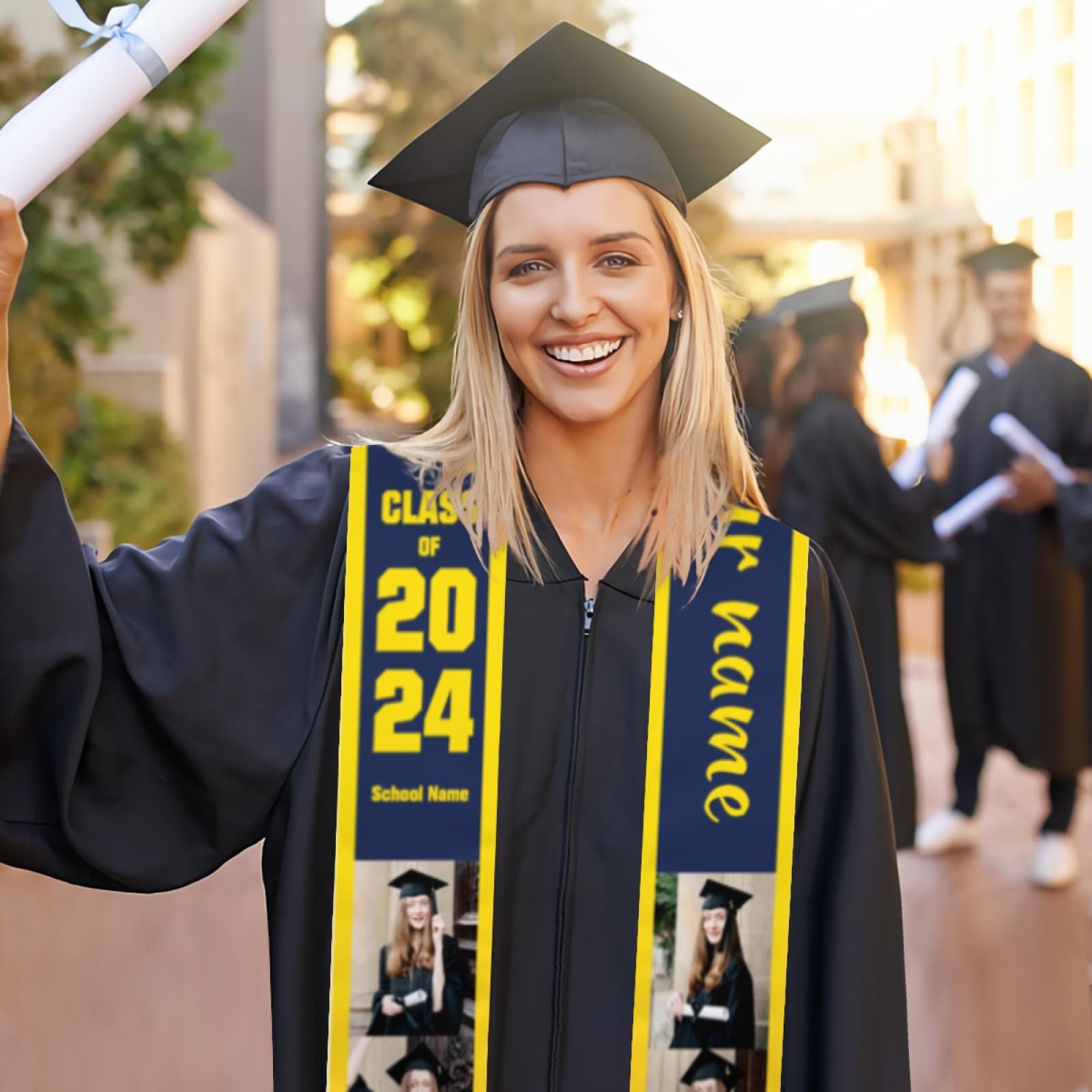 Personalized Congrats 2025 Graduation Stole, Graduation Stole Custom School Name, Your Name, Graduation Sash Gift, Class of 2025 Grad Sash