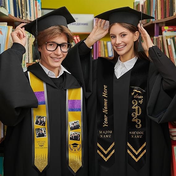 Personalized Congrats 2025 Graduation Stole, Graduation Stole Custom School Name, Your Name, Graduation Sash Gift, Class of 2025 Grad Sash