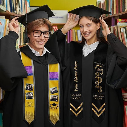 Personalized Congrats 2025 Graduation Stole, Graduation Stole Custom School Name, Your Name, Graduation Sash Gift, Class of 2025 Grad Sash