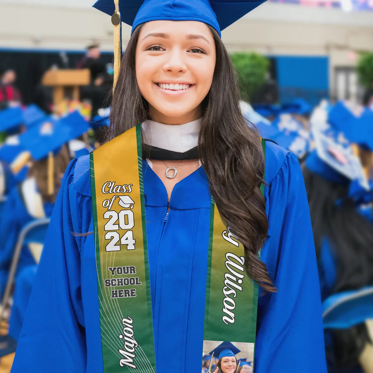 Personalized Congrats 2025 Graduation Stole, Graduation Stole Custom School Name, Your Name, Graduation Sash Gift, Class of 2025 Grad Sash