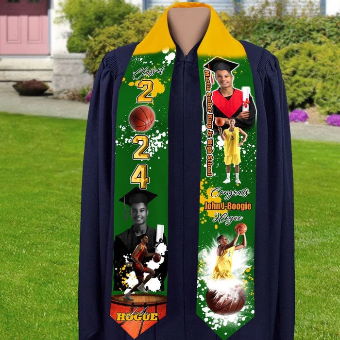 Personalized Congrats 2025 Graduation Stole, Portrait Photo Class Of 2025 With Sporty Style Graduation Gift Stoles, Graduation Sash Gift.