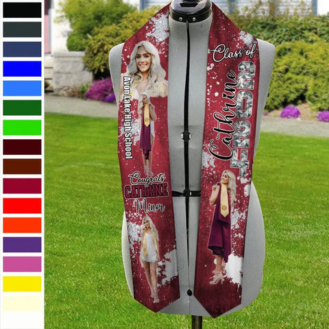 Personalized Congrats 2025 Graduation Stole, Graduation Stole Custom School Name, Your Name, Graduation Sash Gift, Class of 2025 Grad Sash