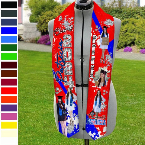 Personalized Congrats 2025 Graduation Stole, Graduation Stole Custom School Name, Your Name, Graduation Sash Gift, Class of 2025 Grad Sash