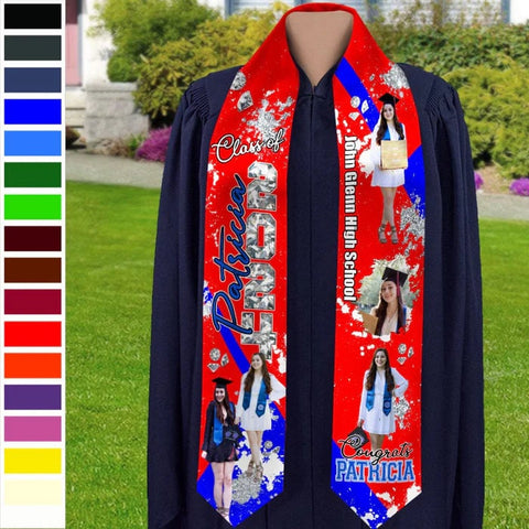 Personalized Congrats 2025 Graduation Stole, Graduation Stole Custom School Name, Your Name, Graduation Sash Gift, Class of 2025 Grad Sash