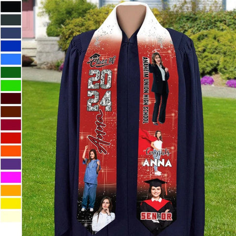 Personalized Congrats 2025 Graduation Stole, Graduation Stole Custom School Name, Your Name, Graduation Sash Gift, Class of 2025 Grad Sash