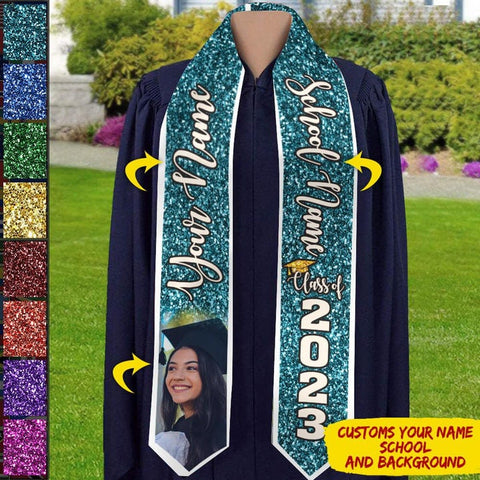 Personalized Congrats 2025 Graduation Stole, Graduation Stole Custom School Name, Your Name, Graduation Sash Gift, Class of 2025 Grad Sash