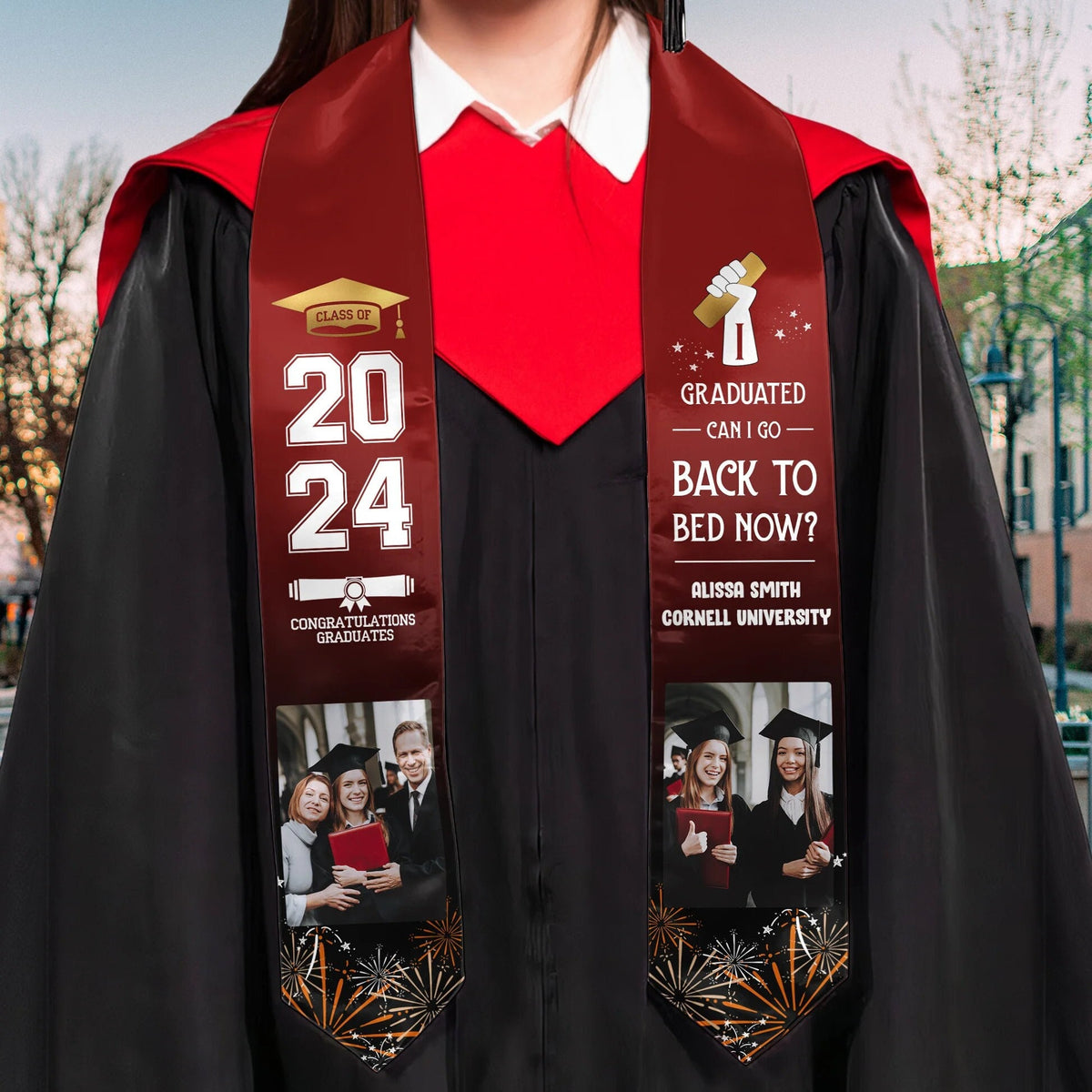 Personalized Congrats 2025 Graduation Stole, Graduation Stole Custom School Name, Your Name, Graduation Sash Gift, Class of 2025 Grad Sash